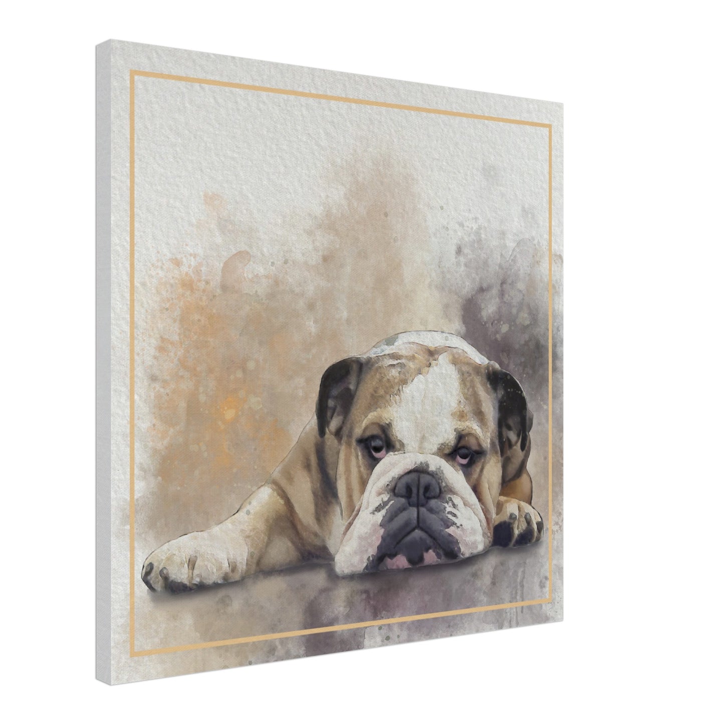 Personalised Watercolour Pet Portrait on Square Canvas